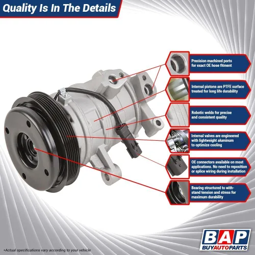 Miniatura 5 de BuyAutoParts 60-01484NA - Compresor y embrague para sistema de aire acondicionado, nuevos, calidad premium, para Toyota Corolla y Matrix.