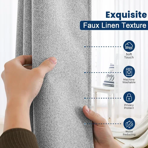 Miniatura 2 de Foxdecor Cortinas opacas adhesivas para dormitorio, sala de estar, 36 pulgadas de largo, sin taladro, aislamiento térmico y protección UV, cortinas