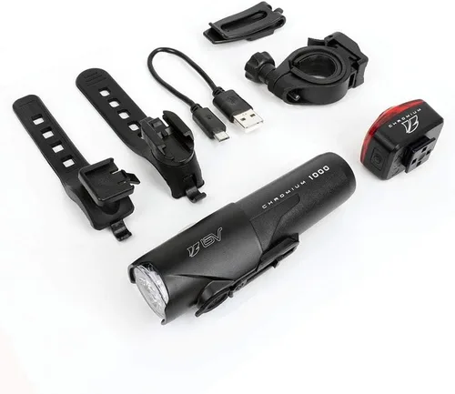 Miniatura 6 de Luces de Bicicleta BV, Super Brillantes con 5 Faros LED Delanteros y 3 Traseros, Luces de Bicicleta para Montar de Noche con Liberación Rápida, Set