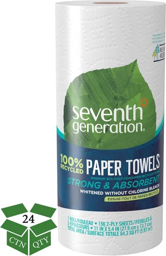 Miniatura 5 de Seventh Generation Paquete de 4 toallas de papel de 2 capas, 100% papel reciclado, 6 rollos