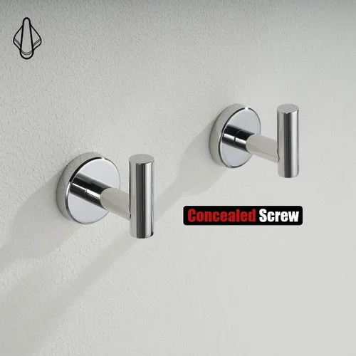Miniatura 7 de JQK Gancho de toalla de baño cromado, gancho para abrigo/albornoz de acero inoxidable 304 para baño, cocina, garaje, montado en la pared