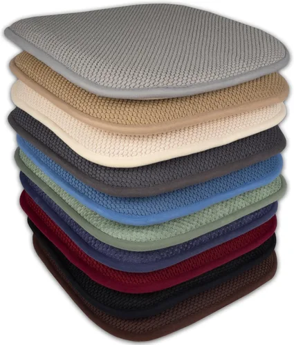 Miniatura 7 de Sweet Home Collection Cojines de espuma viscoelástica para silla, antideslizantes, diseño de panal de abeja, 16 x 16 pulgadas, paquete de 2