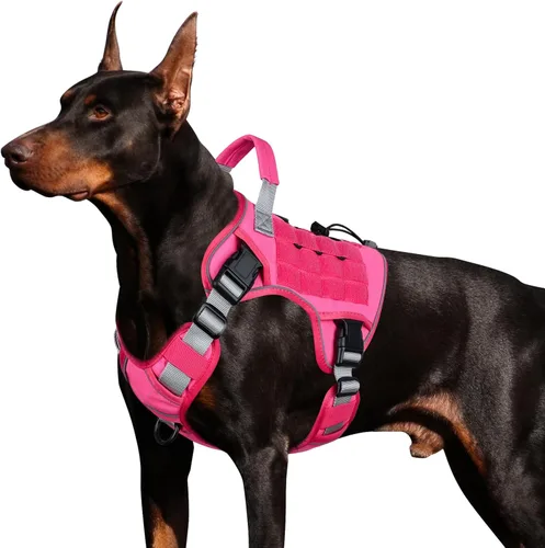 Miniatura 32 de WINGOIN - Arnés táctico púrpura para perros medianos, arnés resistente sin tirones con asa, chaleco militar K9 reflectante ajustable para mascotas