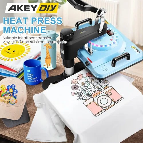 Miniatura 7 de WHUBEFY Máquina de prensa térmica para camisetas, máquina de prensa de calor de 15 x 12 pulgadas, prensa de transferencia de impresión de camisas