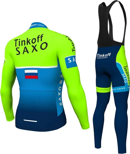 Miniatura 2 de Mens Pro Cycling Jersey Long Sleeve Set 3D Padded Pants Three Pockets Windproof Breathable Quick Drying