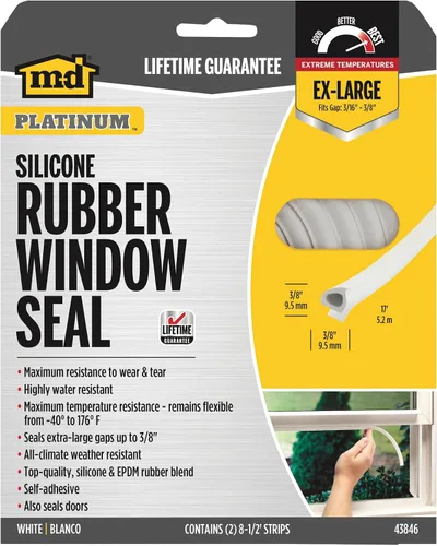 Miniatura 4 de M-D Building Products 43846 - Sellado térmico para todo clima, perfil ondulado, 17 pies, color blanco