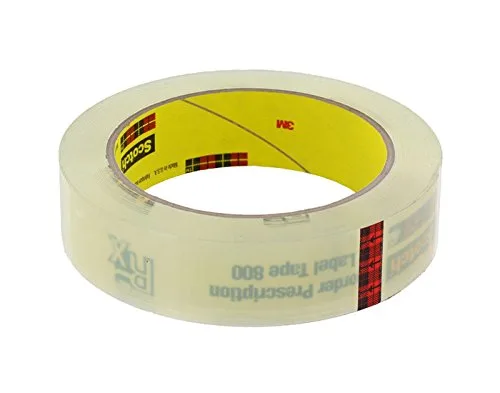 Scotch(R) Cinta adhesiva para etiquetas graduadas 800 transparente, 1 pulgada x 72 yardas [precio por rollo]