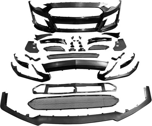 Miniatura 5 de FREEMOTOR802 Parachoques delantero compatible con Ford Mustang 2018-2023 Kit de conversión completo de repuesto de cubierta de parachoques negro