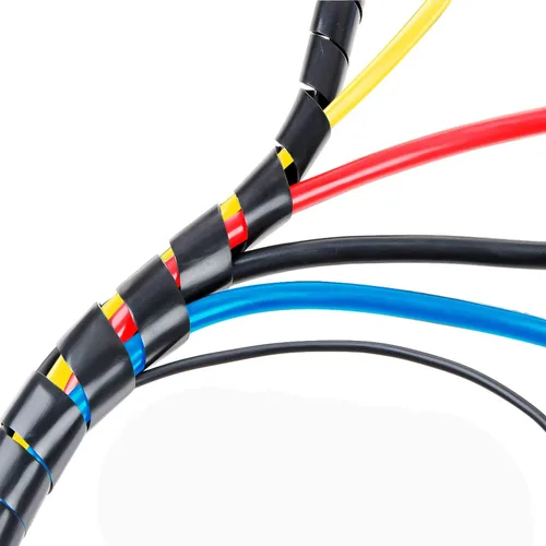 65 pies XHF 4mm (rango de envoltura: 1.5mm-10mm) Envoltura de cable en espiral para ordenador, manga organizadora de cables eléctricos, RoHS, negro
