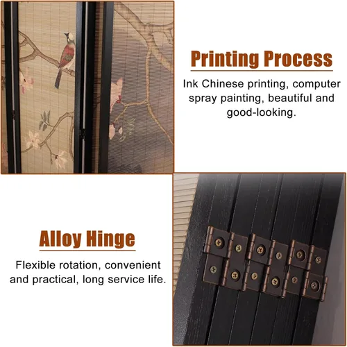 Miniatura 6 de Divisor de habitación de 3, 4, 5, 6 paneles, pantalla de privacidad de madera de 5.8 pies de alto para dormitorio, sala de estar/estudio, pared