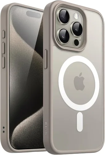 Miniatura 12 de JETech Funda magnética para iPhone 15 de 6.1 pulgadas, compatible con MagSafe, translúcida mate, delgada, a prueba de golpes, color negro