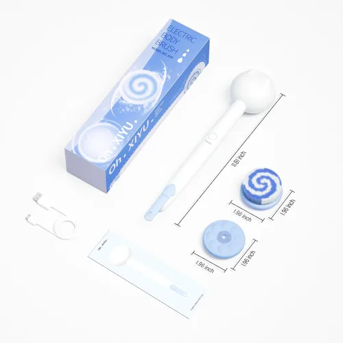 Miniatura 10 de Cepillo Eléctrico para Espalda de Ducha, Cepillo Corporal, Cepillo Corporal de Ducha Impermeable para Limpieza y Masaje, Cepillo de Baño Recargable