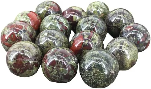 Miniatura 5 de Figura de esfera de adivinación de cuarzo curativo con bola de jaspe de sangre de dragón natural, con soporte de madera, 1.96 pulgadas