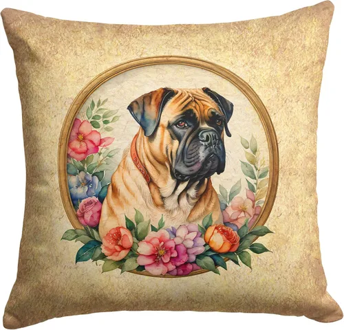 Miniatura 182 de Caroline's Treasures DAC2072PW1414 Affenpinscher and Flowers - Almohada decorativa de tela, lavable a máquina, para interiores y exteriores