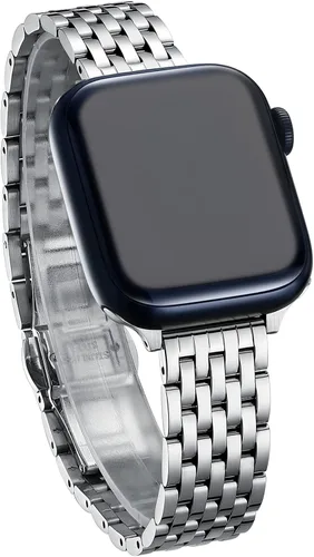 Miniatura 16 de Correa delgada y femenina para Apple Watch 11 10 Se 9 8 7 6 5 4 3, Correa metálica elegante para mujeres para Apple Watch 42mm 41mm 40mm 44mm 45mm