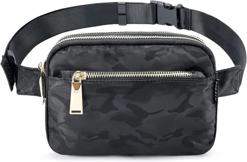 Miniatura 25 de ZORFIN Riñonera para mujeres y hombres, riñonera de moda con correa ajustable para exteriores, entrenamiento, viajes, casual, correr, senderismo