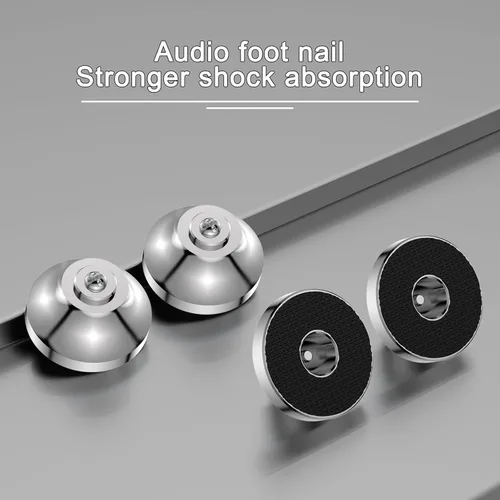 Miniatura 6 de Audiocrast IF4021S - Almohadillas de aislamiento para altavoces de alta fidelidad, 4 unidades, acero inoxidable, 1.575 x 0.827 in, plateado