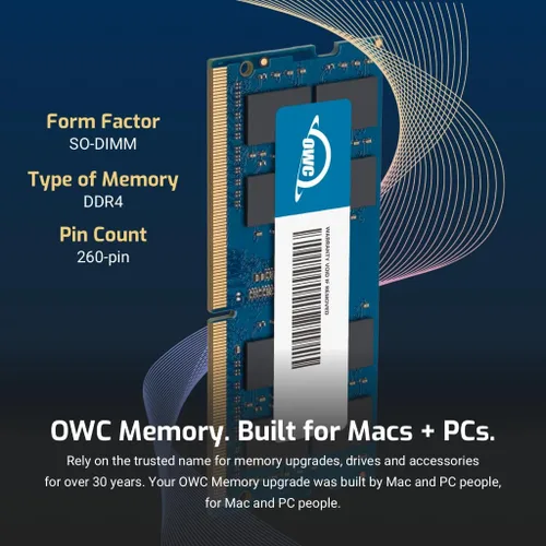 Miniatura 3 de OWC 8 GB DDR4 2400 MHz PC4-19200 CL17 1Rx8 sin ECC SODIMM 1.2 V 260 pines Módulo de actualización de memoria RAM para portátil Notebook