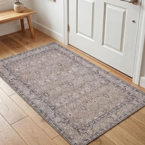 Miniatura 121 de Kuden Alfombra pequeña de 2 x 3, lavable a máquina, parte trasera antideslizante, estilo vintage, suave, pelo bajo, alfombras de área para entrada