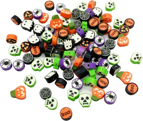 Miniatura 28 de 100 cuentas de arcilla polimérica mixta Heishi para hacer pulseras, aretes, collares, joyas Bola