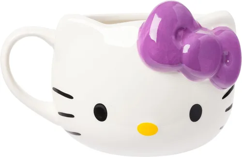 Miniatura 20 de Silver Buffalo Sanrio - Taza de cerámica esculpida en 3D con diseño de esqueleto de Hello Kitty para Halloween, 20 onzas Disfraz de esqueleto