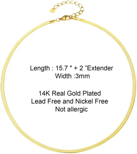 Miniatura 4 de Collar de serpiente en espiga para mujer, joyería de regalo versátil para mujer, chapado en oro de 14 quilates