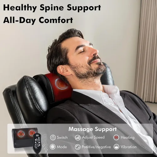 Miniatura 4 de Silla de oficina ergonómica grande y alta con reposapiés, silla de escritorio ejecutiva de masaje resistente con soporte lumbar, reposacabezas