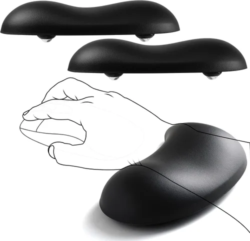 JIKIOU Reposamanos ergonómicos deslizantes, muñeca de mouse de gel con superficie de cuero, almohadilla de muñeca deslizante con 4 ruedas de