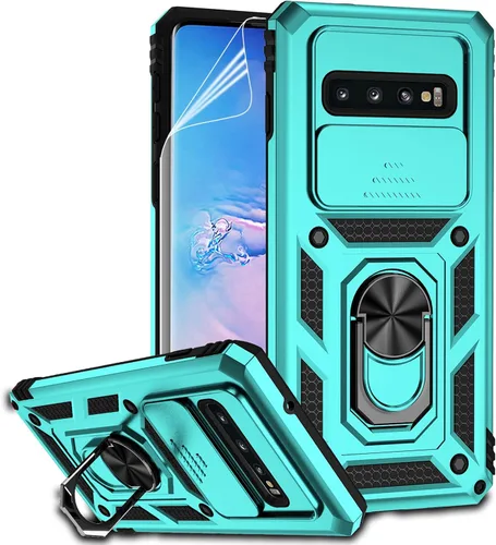Miniatura 11 de Funda para Samsung Galaxy S10 Plus con cubierta para lente de cámara, protector de pantalla HD, resistente a caídas de grado militar, soporte