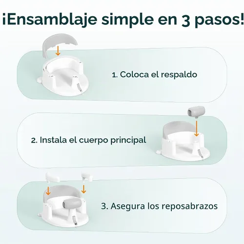 Miniatura 7 de Asiento de Baño para Bebé Bañera para Bebé - con Ventosas Fuertes y Soporte Envolvente de 360° - Liberación Fácil, Cojín Antideslizante
