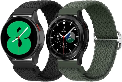 Miniatura 13 de Qimela Paquete de 2 correas trenzadas de nailon deportivas compatibles con Samsung Galaxy Watch 3 de 1.772 pulgadas/Galaxy Watch 1.811 pulgadas/Gear