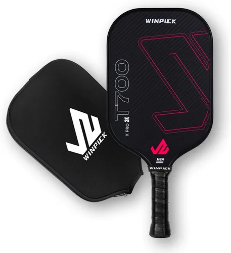 Miniatura 8 de Paleta de pickleball T700 de fibra de carbono cruda, raqueta de pickleball termoformada con núcleo de panal de polipropileno de 0.63 pulgadas, X PRO