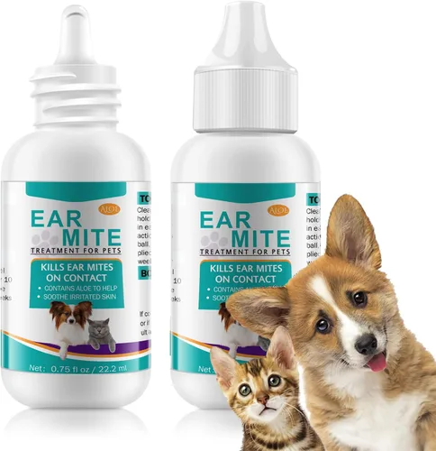 Miniatura 11 de Limpiador de ácaros para perros y gatos – Tratamiento de ácaros de orejas de gato con aloe vera, limpiador al contacto y alivia la picazón, fórmula