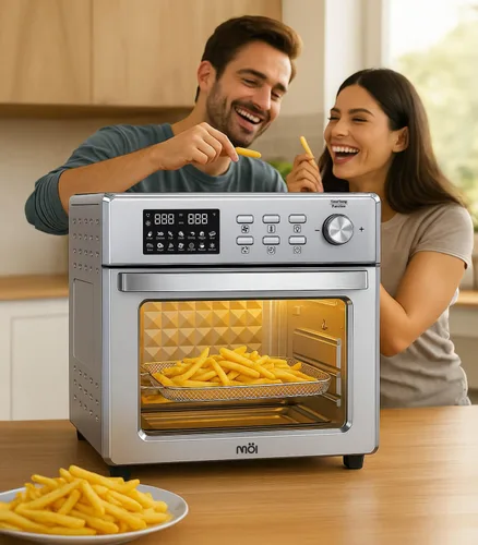 Miniatura 8 de MOI Horno tostador con freidora de aire de 1700 W, horno tostador de convección con 12 ajustes preestablecidos, hornos de encimera para hornear