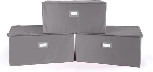 Miniatura 11 de Covermates Keepsakes - Juego de cajas de almacenamiento con cierre de cremallera, paquete de 3 cubos organizadores de poliéster resistente, diseño
