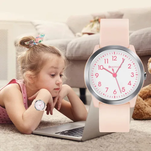 Miniatura 8 de Reloj analógico para niños y niñas, niños y adolescentes, de 5 a 18 años, tiempo de aprendizaje y fácil de leer, reloj de pulsera minimalista