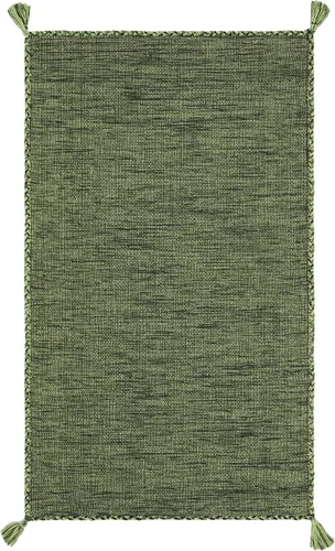 Miniatura 12 de SAFAVIEH - Alfombra decorativa de la colección Montauk, 2 x 3 pies, color beige y negro, tejido plano de algodón hecho a mano con borlas