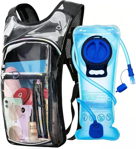 Mochila de hidratación, mochila de agua con cámara de 2L, mochila de hidratación para raves, esencial para festivales, senderismo, ciclismo,