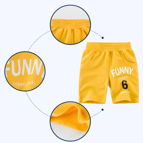 Miniatura 5 de Paquete de 2 pantalones cortos deportivos de punto de verano para niños y niñas, pantalones cortos suaves casuales para bebés