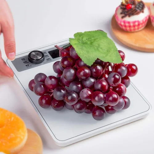 Miniatura 3 de Báscula de cocina altamente digital, pantalla LCD con retroiluminación, graduación precisa de 0.1 oz, medición de volumen de agua y leche, 176.37 oz