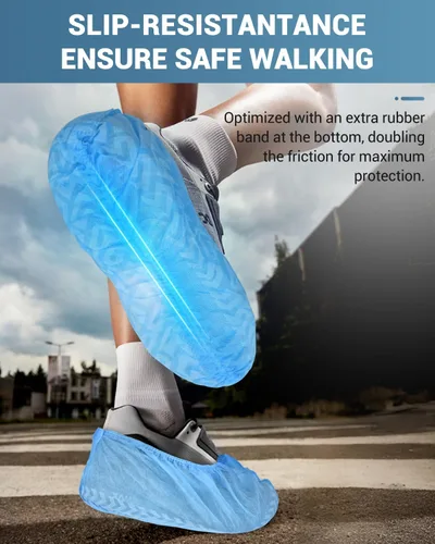 Miniatura 3 de Buself XL 100 unidades de fundas desechables para zapatos, antideslizantes, fundas premium para botas de tela, resistentes al deslizamiento