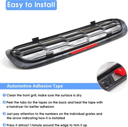 Miniatura 4 de sukemichi Insertos de parrilla de malla frontal para Ford Bronco Big Bend 2021, 2022, 2023, 2024, 2025, 2026, accesorios exteriores de 2 puertas, 4