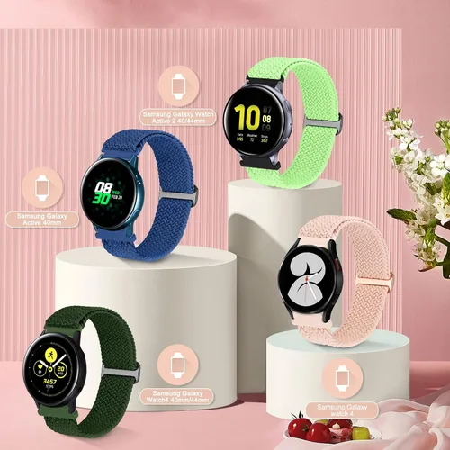 Miniatura 2 de Paquete de 5 correas deportivas de nailon solo compatibles con Samsung Galaxy Watch 5 Pro de 1.772 pulgadas/Galaxy Watch 5 y 4 de 1.575 pulgadas