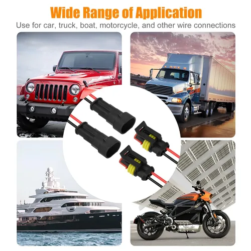Miniatura 8 de JacobsParts Conector eléctrico impermeable, enchufe de 2 pines, conectores de cable eléctrico automático para automóvil, camión, barco y otras