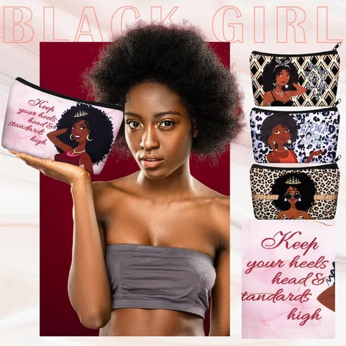 Miniatura 2 de Talltalk 24 bolsas de maquillaje afroamericanas negras para mujeres, bolsas de lona bíblica a granel, regalo cristiano para mujeres, artículos