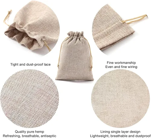Miniatura 4 de 24 bolsas de arpillera con cordón de color mixto, bolsa de regalo, bolsa de joyería, bolsas de arpillera para bodas, fiestas, manualidades
