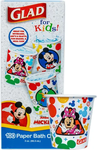 Miniatura 8 de Glad para Niños Vasos de Papel Desechables de Mickey y sus Amigos de Disney - Extra Resistentes, A Prueba de Remojo, Vasos de Papel Aptos para Niños
