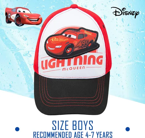 Miniatura 4 de Disney Gorra de béisbol Rust eze Lightning McQueen Cars para niños pequeños, de 4 a 7 años, Relámpago