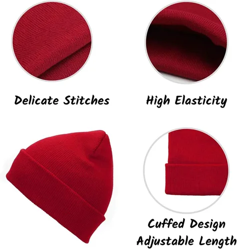 Miniatura 3 de Century Star Gorro para hombres y mujeres, gorro de invierno suave, gorro de invierno con calavera, gorras de punto