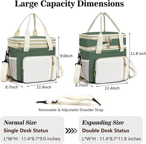 Miniatura 6 de Lonchera y bolsa de almuerzo para mujeres y hombres, lonchera grande aislada para adultos, a prueba de fugas, bolsa enfriadora para el trabajo